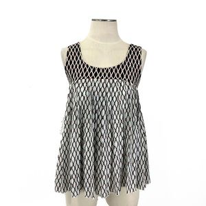 Anthropologie- Deletta Pleated Lattice Top XS